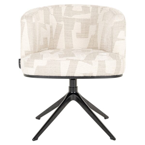 Richmond Interiors Draaifauteuil Cheyenne beige graffic Beige Eetkamerstoel