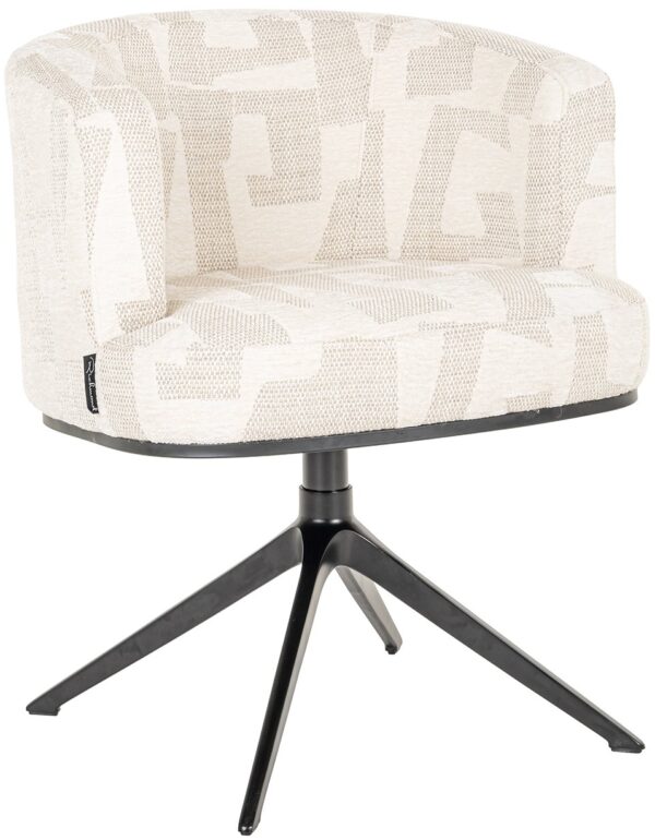 Richmond Interiors Draaifauteuil Cheyenne beige graffic Beige Eetkamerstoel