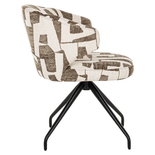 Richmond Interiors Draaifauteuil Milly moss graffic  Eetkamerstoel