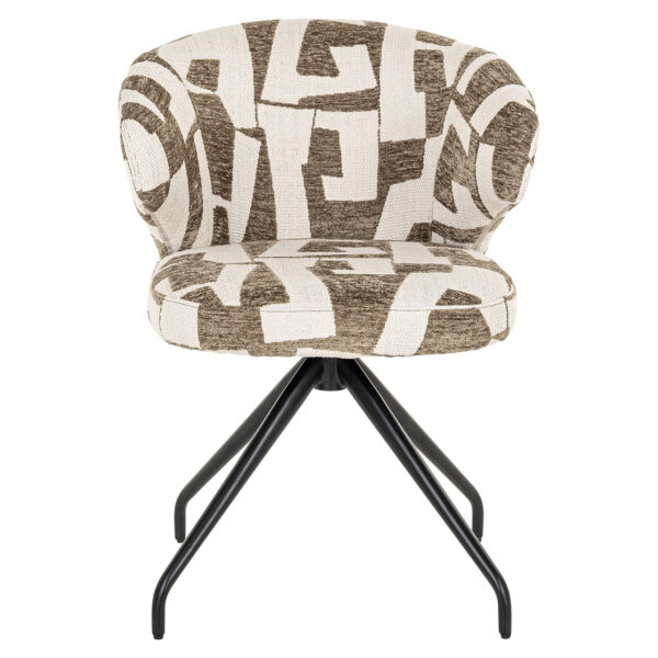 Richmond Interiors Draaifauteuil Milly moss graffic  Eetkamerstoel