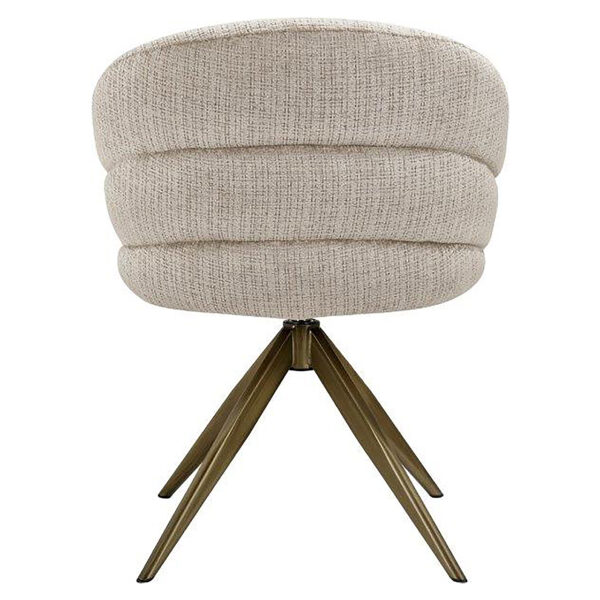 Richmond Interiors Draaifauteuil Zendaya beige chenille Beige Eetkamerstoel