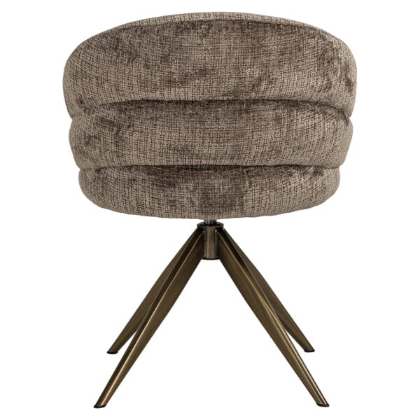 Richmond Interiors Draaifauteuil Zendaya stone chenille Taupe Eetkamerstoel