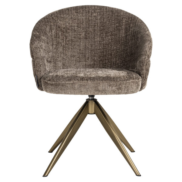 Richmond Interiors Draaifauteuil Zendaya stone chenille Taupe Eetkamerstoel