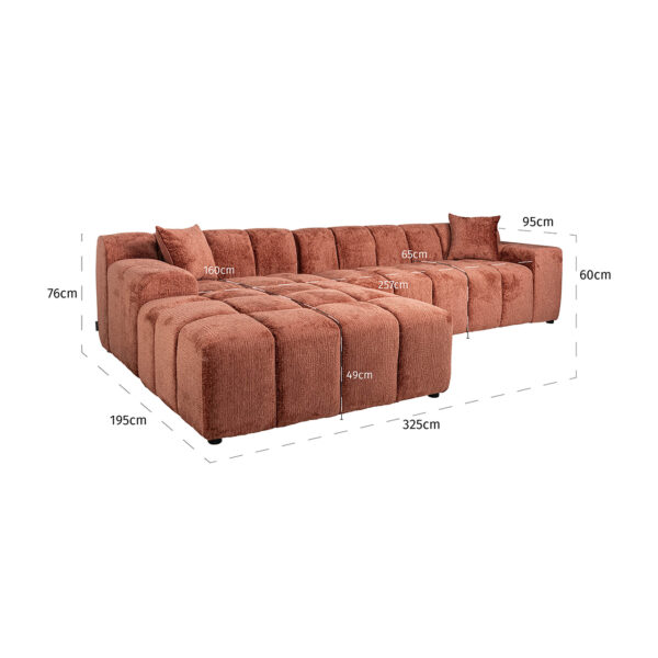 Richmond Interiors Sofa Cube 3-zits + lounge links  Bank