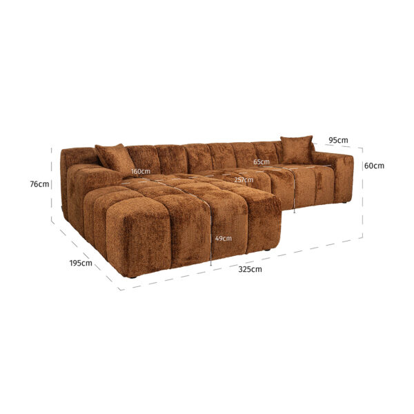 Richmond Interiors Sofa Cube 3-zits + lounge links  Bank