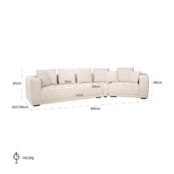 Richmond Interiors Sofa Lusso 4-zits beige chenille Beige Bank