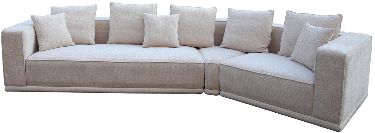 Richmond Interiors Sofa Lusso 4-zits beige chenille Beige Bank