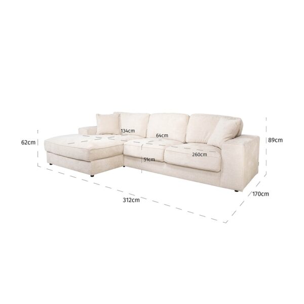 Richmond Interiors Sofa Santos lounge left + 2,5-seater beige niagara Beige Bank