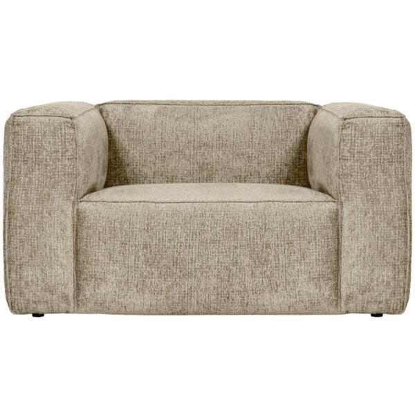 WOOOD Bean fauteuil structure velvet buttermilk Bruin|Taupe Fauteuil