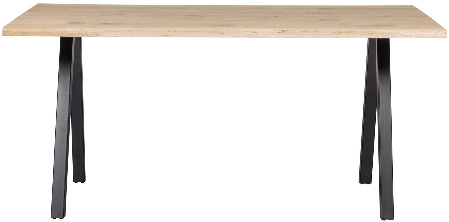 WOOOD Combi-Eettafel: boomstam eiken 160x90 & 2-standen vierk Transparant Eettafel