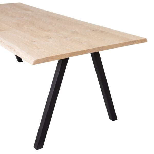 WOOOD Combi-Eettafel: boomstam eiken 199x90 & 2-standen vierk Transparant Eettafel