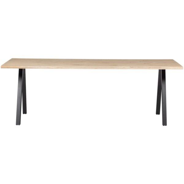 WOOOD Combi-Eettafel: boomstam eiken 199x90 & 2-standen vierk Transparant Eettafel