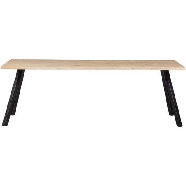 WOOOD Combi-Eettafel: boomstam eiken 199x90 & 2-standen vierk Transparant Eettafel