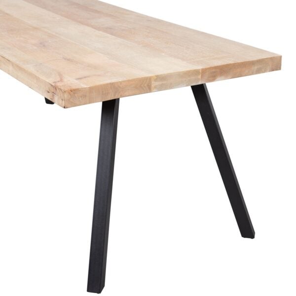 WOOOD Combi-Eettafel: mango 180x90 & 2-standen poot vierk Grijs Eettafel