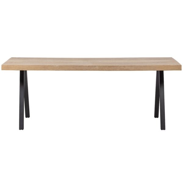 WOOOD Combi-Eettafel: mango 180x90 & 2-standen poot vierk Grijs Eettafel