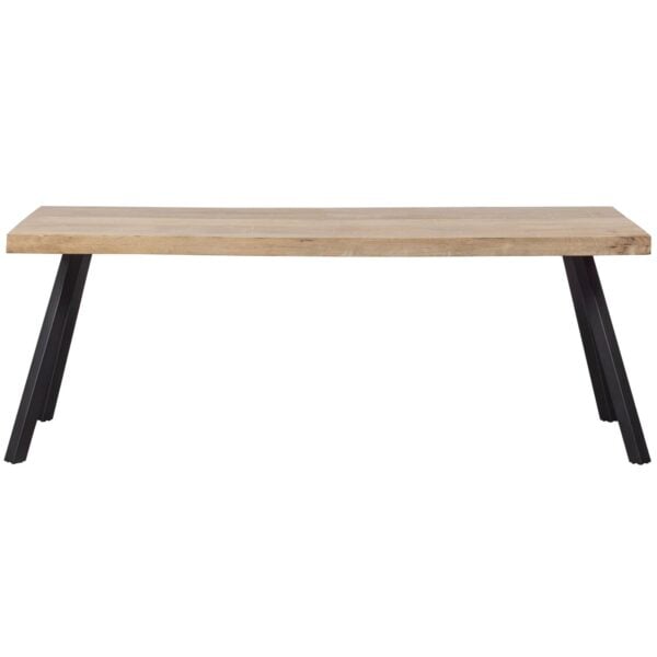 WOOOD Combi-Eettafel: mango 180x90 & 2-standen poot vierk Grijs Eettafel