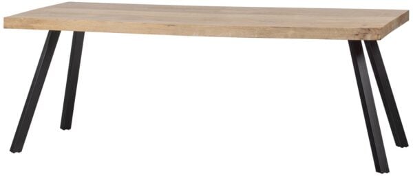 WOOOD Combi-Eettafel: mango 180x90 & 2-standen poot vierk Grijs Eettafel