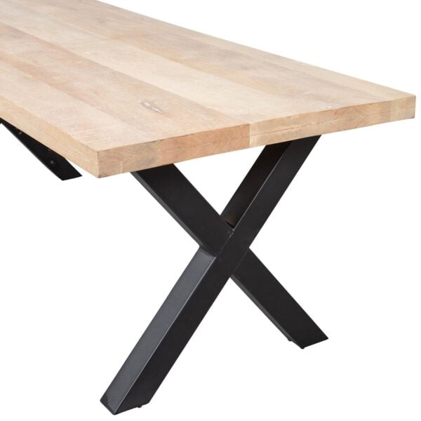 WOOOD Combi-Eettafel: mango 180x90 & alkmaar poot Grijs Eettafel