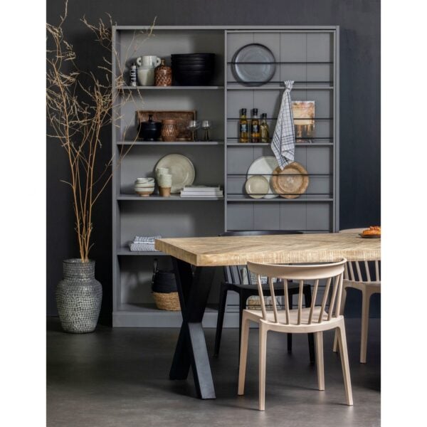 WOOOD Combi-Eettafel: mango visgraat 180x90 & alkmaar Grijs Eettafel