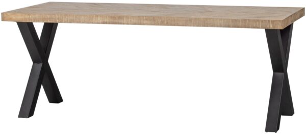 WOOOD Combi-Eettafel: mango visgraat 180x90 & alkmaar Grijs Eettafel