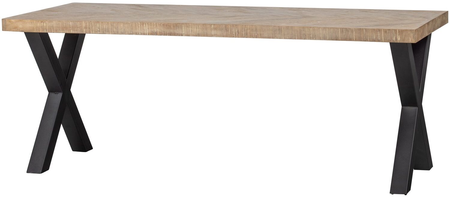 WOOOD Tablo Tafel Visgraat met Alkmaar Poot - Mango - 75x180x90