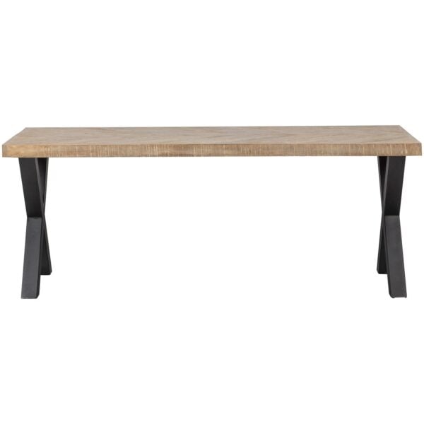 WOOOD Combi-Eettafel: mango visgraat 200x90 & alkmaar poot Grijs Eettafel