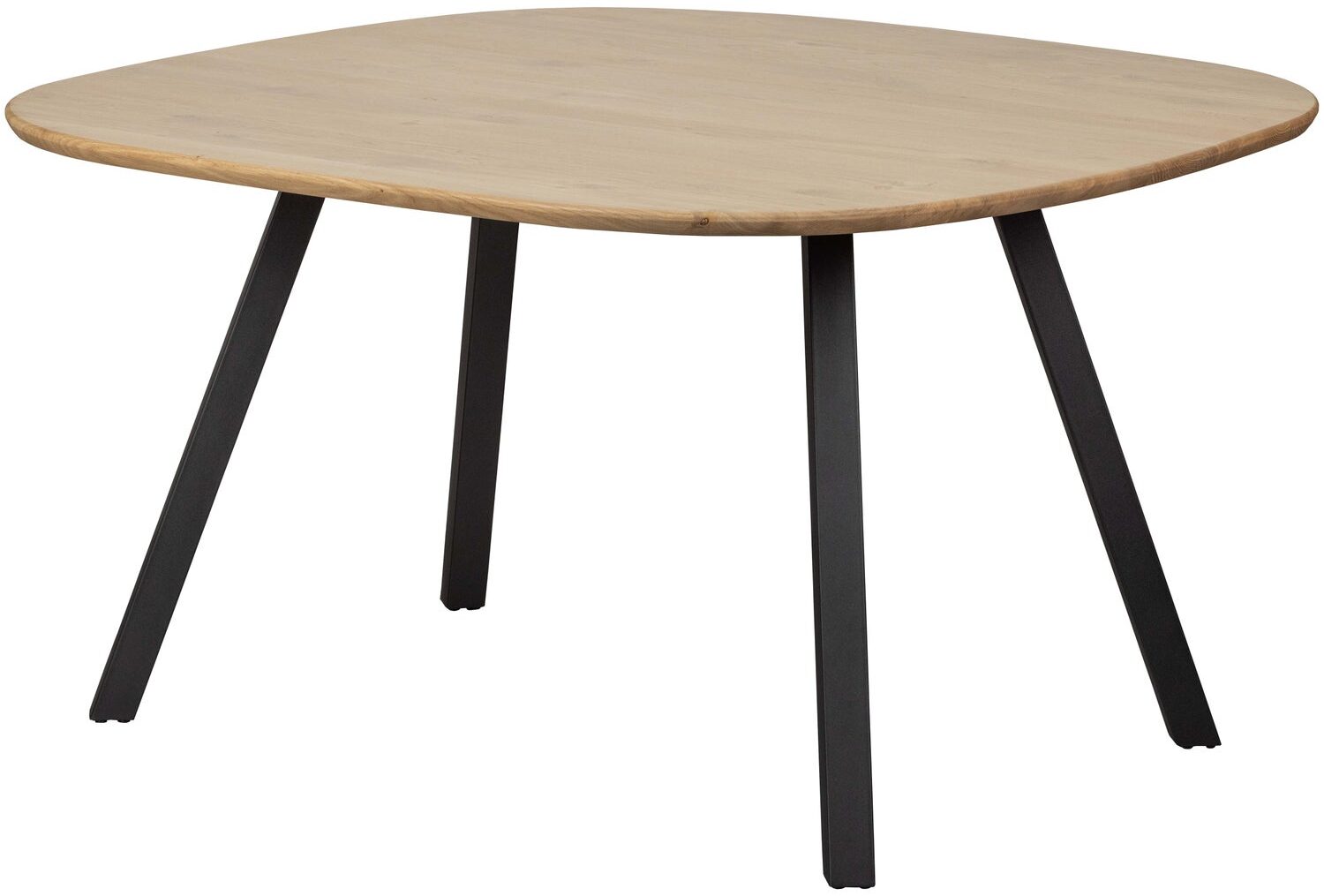 WOOOD Combi-Eettafel: organisch eiken 130x130 & 2-stand zwart Naturel Eettafel