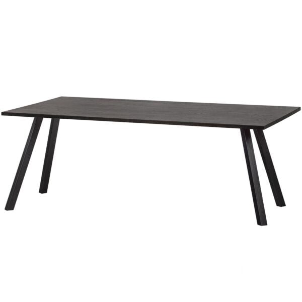 WOOOD Combi-Eettafel: tafel eiken blacknight 160x90 & 2-stand Zwart Eettafel