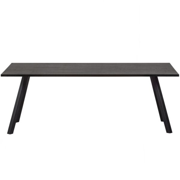 WOOOD Combi-Eettafel: tafel eiken blacknight 160x90 & 2-stand Zwart Eettafel