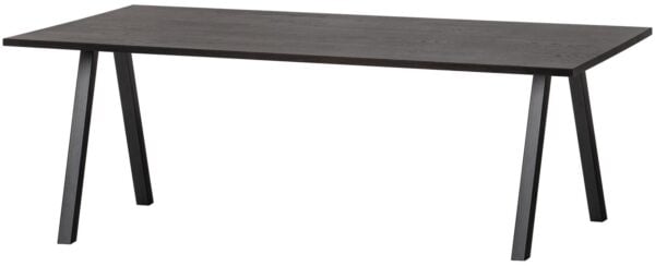 WOOOD Combi-Eettafel: tafel eiken blacknight 160x90 & 2-stand Zwart Eettafel