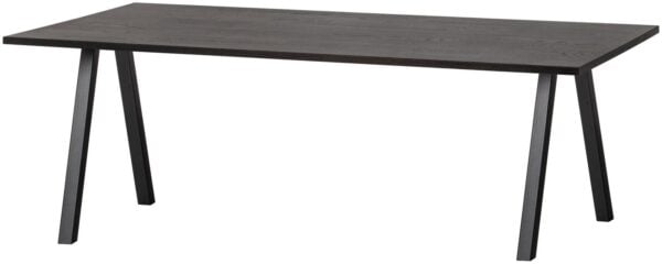 WOOOD Combi-Eettafel: tafel eiken blacknight 200x90 & 2-stand Zwart Eettafel