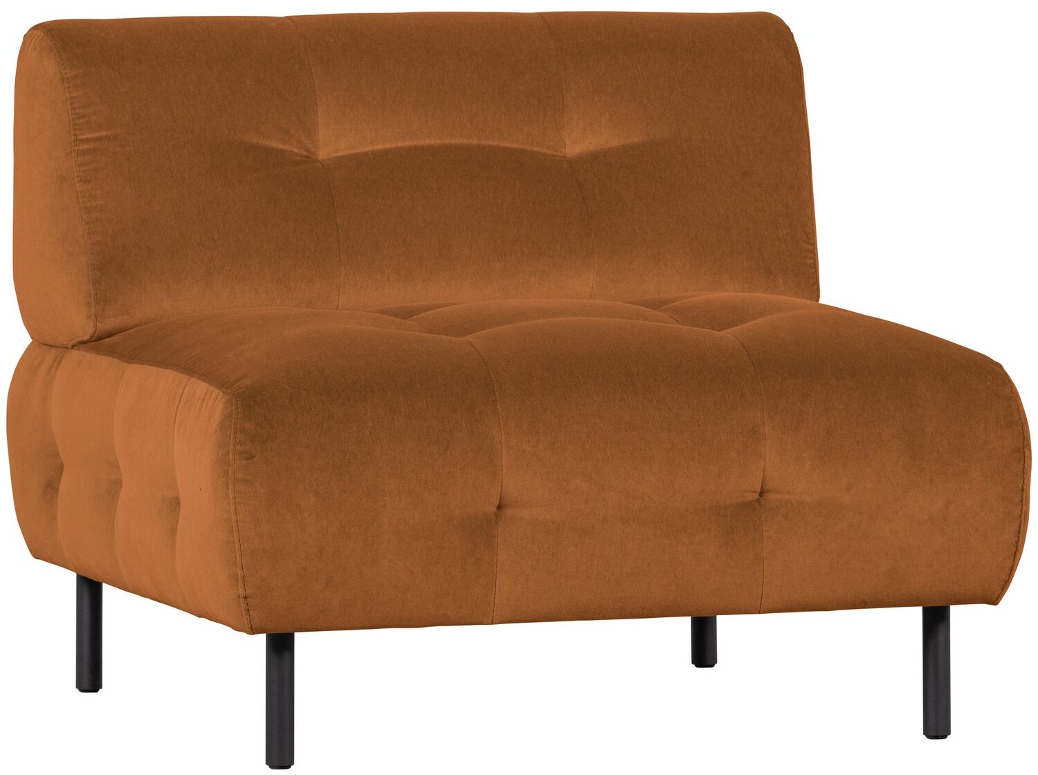 WOOOD Lloyd fauteuil gewassen fluweel cinnamon Cognac|Bruin Fauteuil