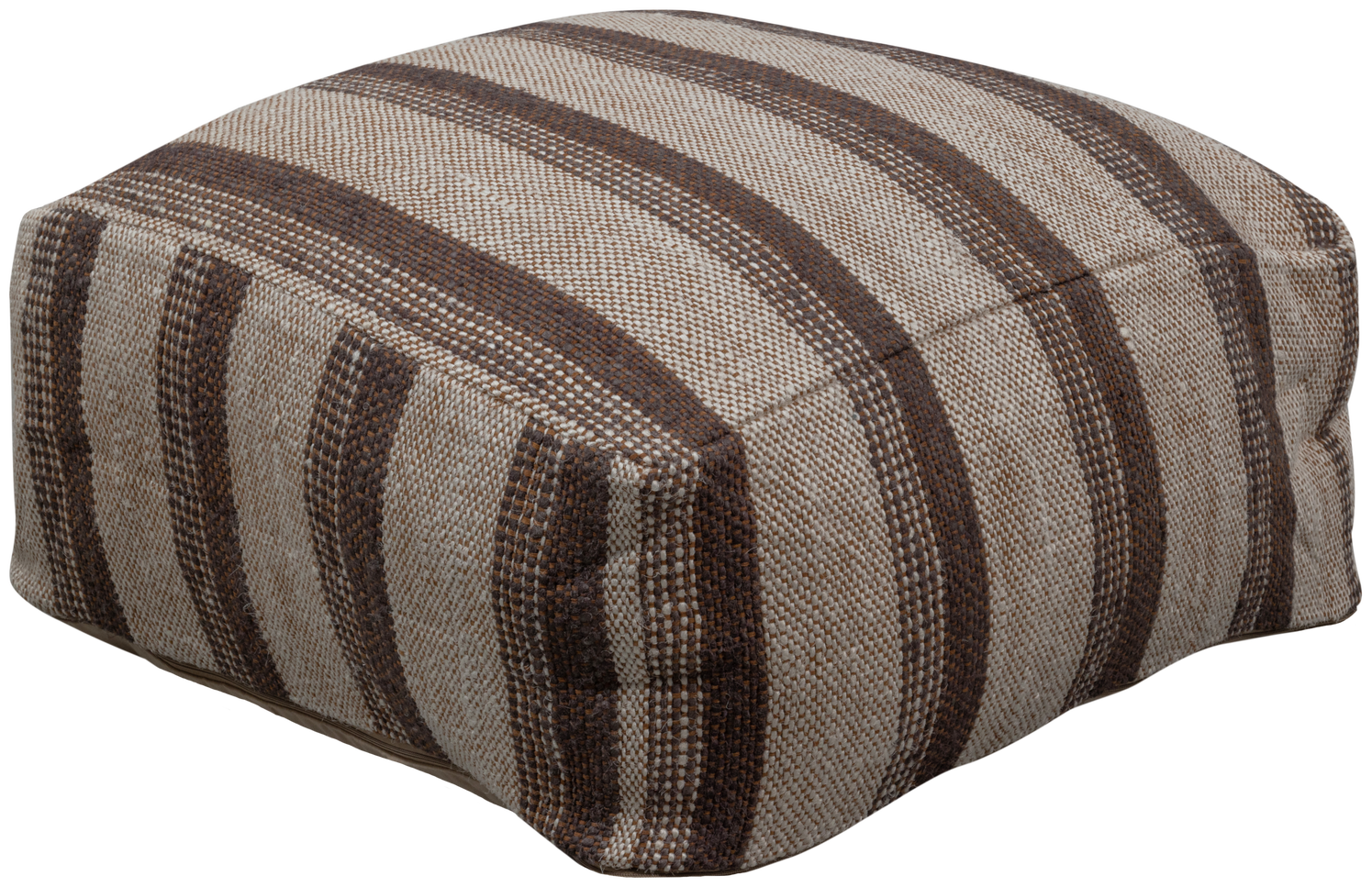 STROOK POEF CREME/GRIJS 60x60x25CM