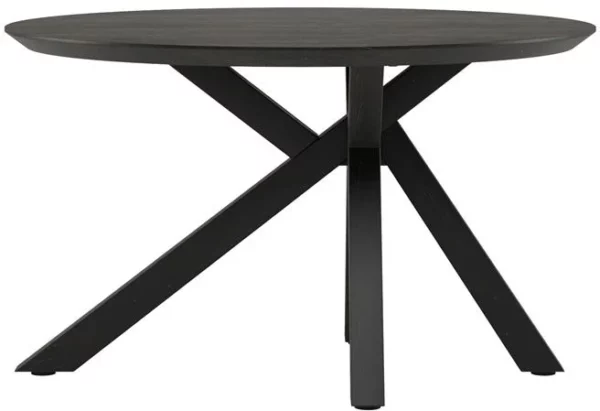 Xooon Cosenza eetkamertafel rond 130 cm - onyx Zwart Eettafel