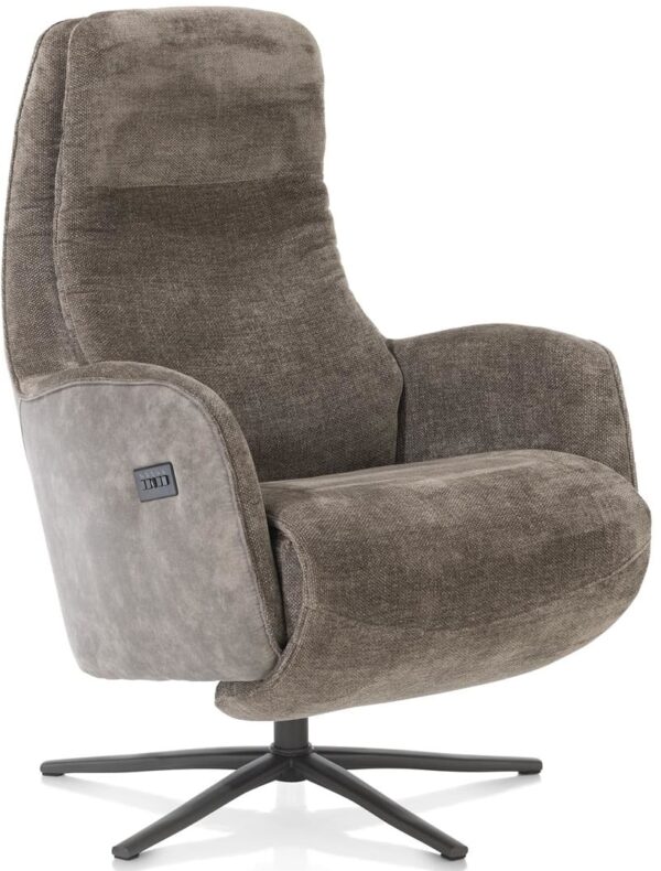 Henders & Hazel Felino relaxfauteuil 2-m. -manuele hoofdsteun + incl.accu -poot graphiet -Livigno bruin/Oregon lava Bruin Fauteuil