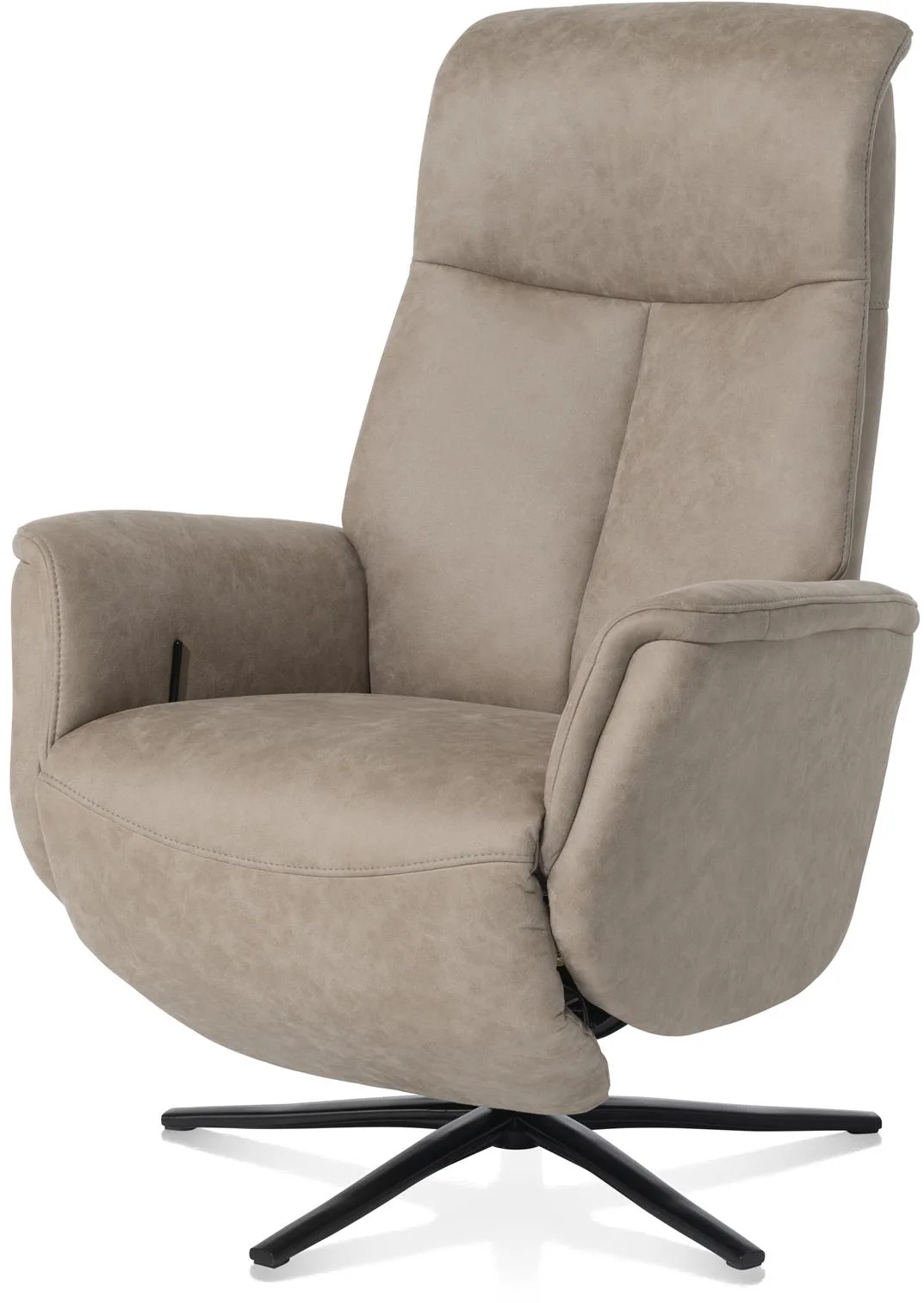 Henders & Hazel Nocara relax-fauteuil - manueel - zwarte poot - vaste hoofdsteun - stof Oregon - beige Beige Fauteuil