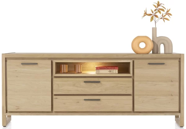 Henders & Hazel Nystead dressoir 180 cm. - 2-deuren + 2-laden + 1-niche (+ LED) Dressoir