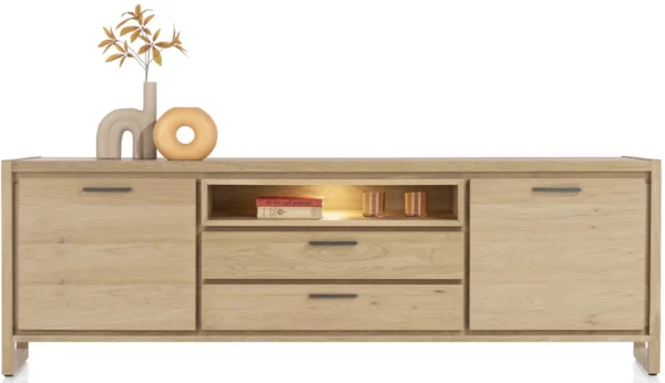 Henders & Hazel Nystead dressoir 210 cm. - 2-deuren + 2-laden + 1-niche (+ LED) Dressoir