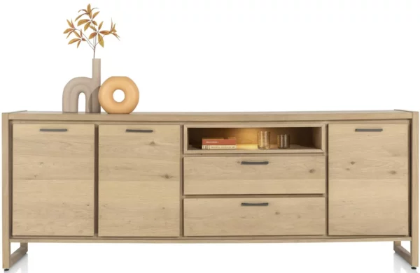 Henders & Hazel Nystead dressoir 240 cm. - 3-deuren + 2-laden + 1-niche (+ LED) Dressoir