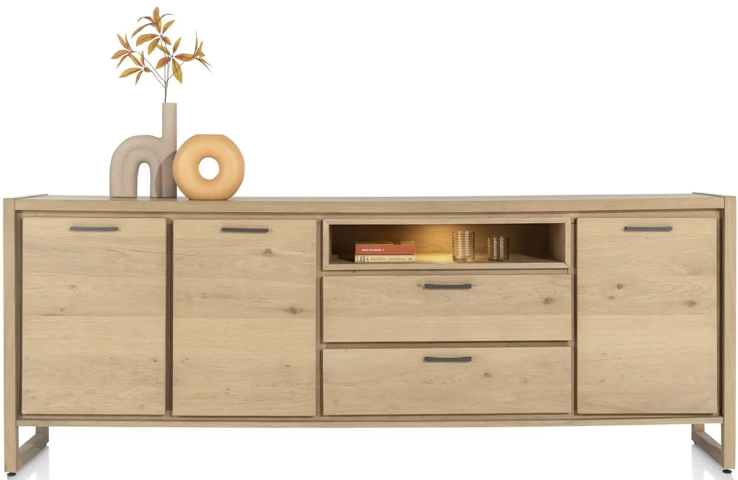 Nystead dressoir 240 cm. - 3-deuren + 2-laden + 1-niche (+ LED)