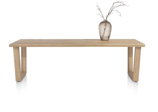 Henders & Hazel Nyborg eetkamertafel 230 x 100 cm - rechte zijkant - V-poot hout  Eettafel