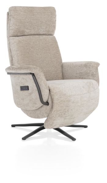 Henders & Hazel Stelvio relax-fauteuil - 3-motoren + accu - graphiet poot - electrische hoofdsteun - Enzo champagne Grijs|Taupe Fauteuil