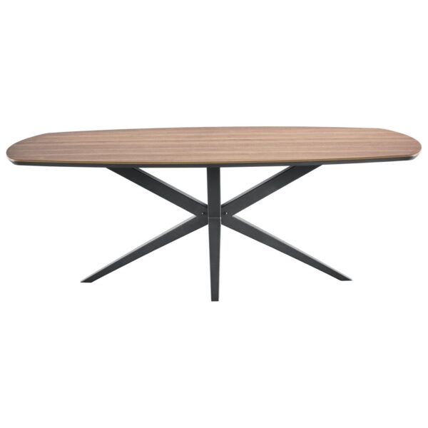 INHOUSE Eettafel Warita Deens ovaal houtstructuur 220x120cm Bruin|Naturel Eettafel