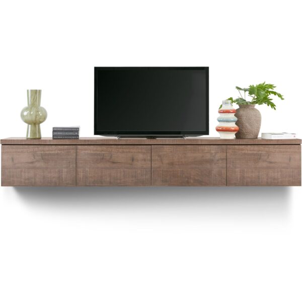 INHOUSE TV-meubel Lorina large hangend dark mango Bruin|Naturel Tv-meubel|Tv-dressoir