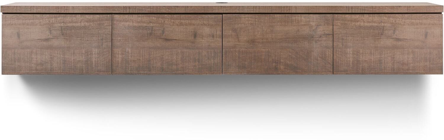 INHOUSE TV-meubel Lorina large hangend dark mango Bruin|Naturel Tv-meubel|Tv-dressoir