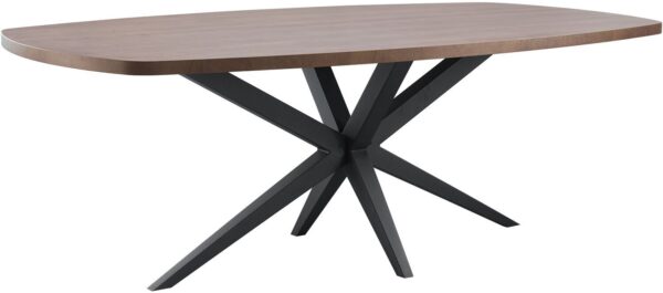 Pronto Wonen Eettafel Moscaro 160x92 cm Deens ovaal dark mango Bruin|Naturel Eettafel