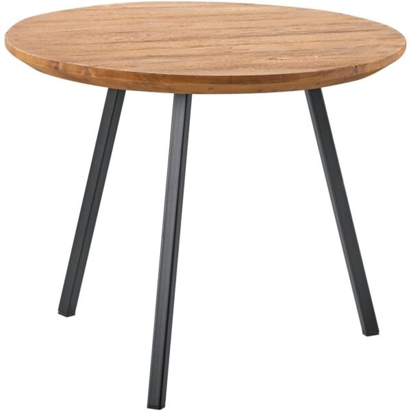 Pronto Wonen Salontafel Romaro 55 cm rond teak mix rough Bruin|Naturel Bijzettafel