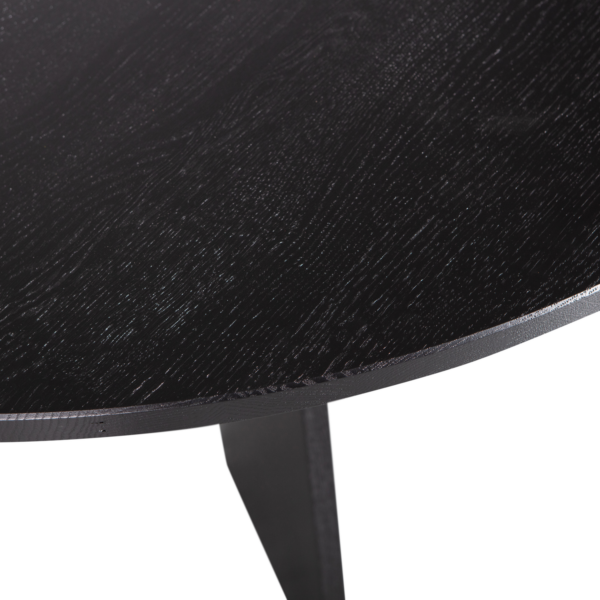 WOOOD Fries eettafel eiken blacknight o129cm Zwart Eettafel