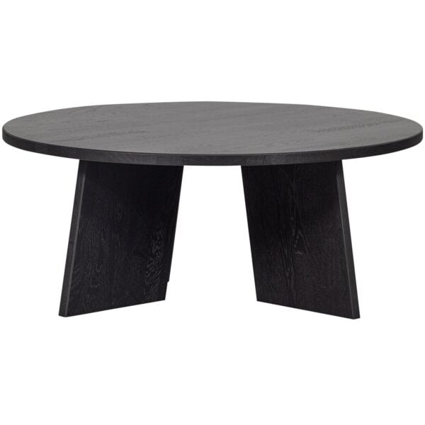 WOOOD Fries salontafel eiken blacknight o90cm Zwart Salontafel