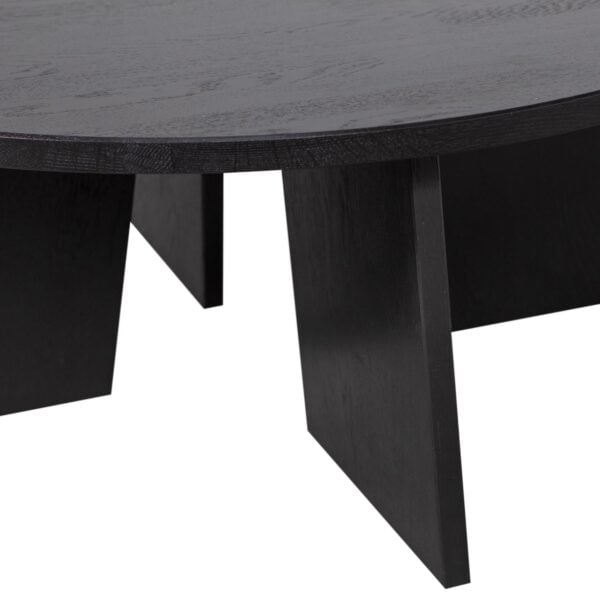 WOOOD Fries salontafel eiken blacknight o90cm Zwart Salontafel